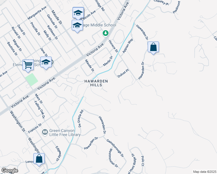 map of restaurants, bars, coffee shops, grocery stores, and more near 2525 Raeburn Drive in Riverside