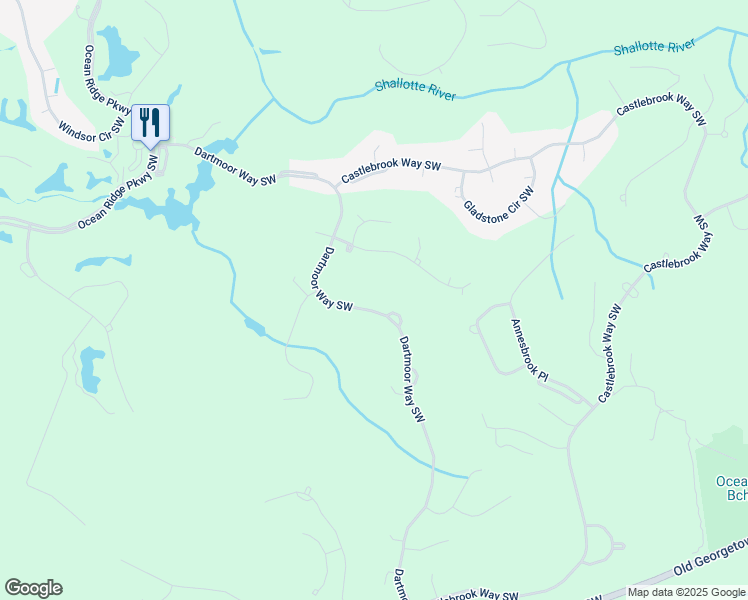 map of restaurants, bars, coffee shops, grocery stores, and more near 570 Dartmoor Way Southwest in Ocean Isle Beach