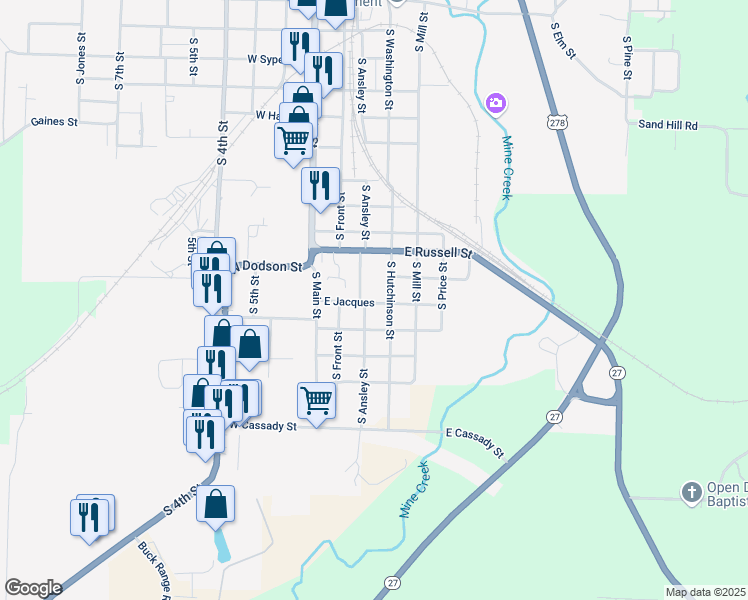 map of restaurants, bars, coffee shops, grocery stores, and more near 306 East Jacques in Nashville