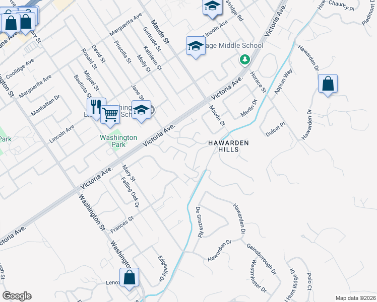 map of restaurants, bars, coffee shops, grocery stores, and more near 2638 Mangrove Way in Riverside