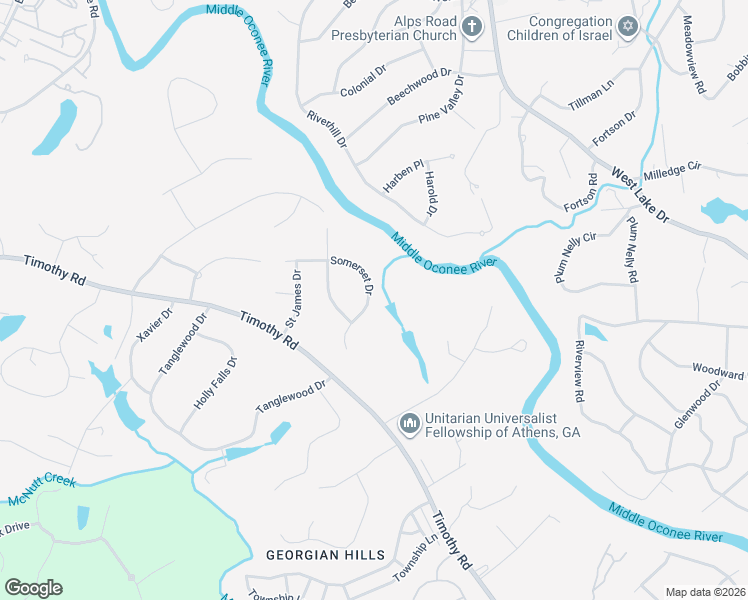 map of restaurants, bars, coffee shops, grocery stores, and more near 485 Somerset Drive in Athens