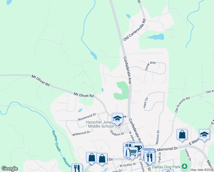 map of restaurants, bars, coffee shops, grocery stores, and more near 79 Chestnut Path in Dallas