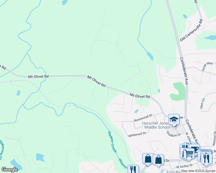 map of restaurants, bars, coffee shops, grocery stores, and more near 785 Mount Olivet Road in Dallas