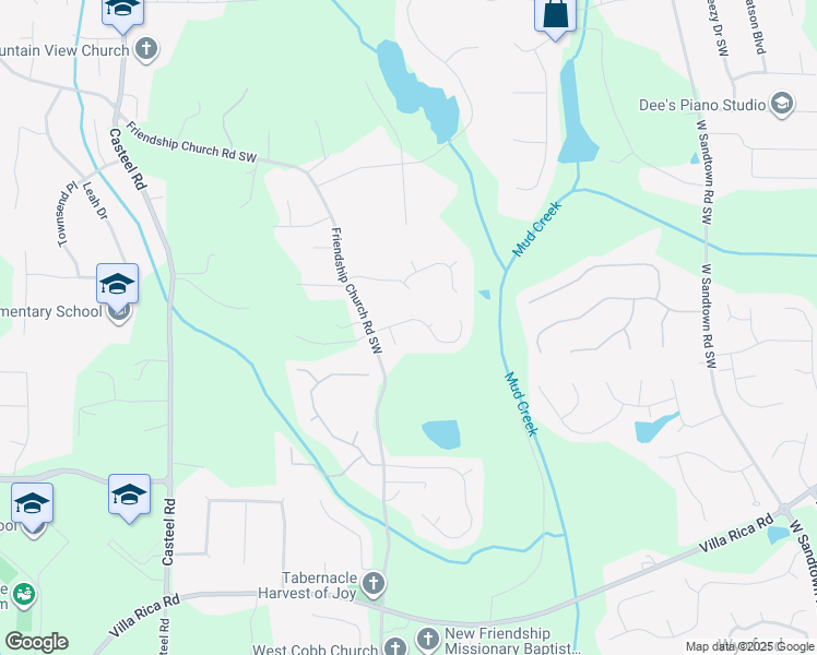map of restaurants, bars, coffee shops, grocery stores, and more near 3523 Wellsley Drive in Powder Springs