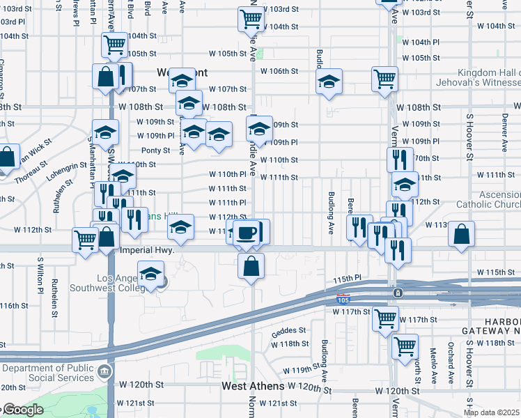 map of restaurants, bars, coffee shops, grocery stores, and more near in Westmont