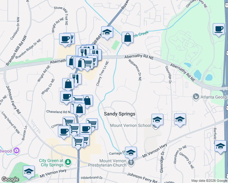 map of restaurants, bars, coffee shops, grocery stores, and more near 429 Heritage Way Northeast in Atlanta