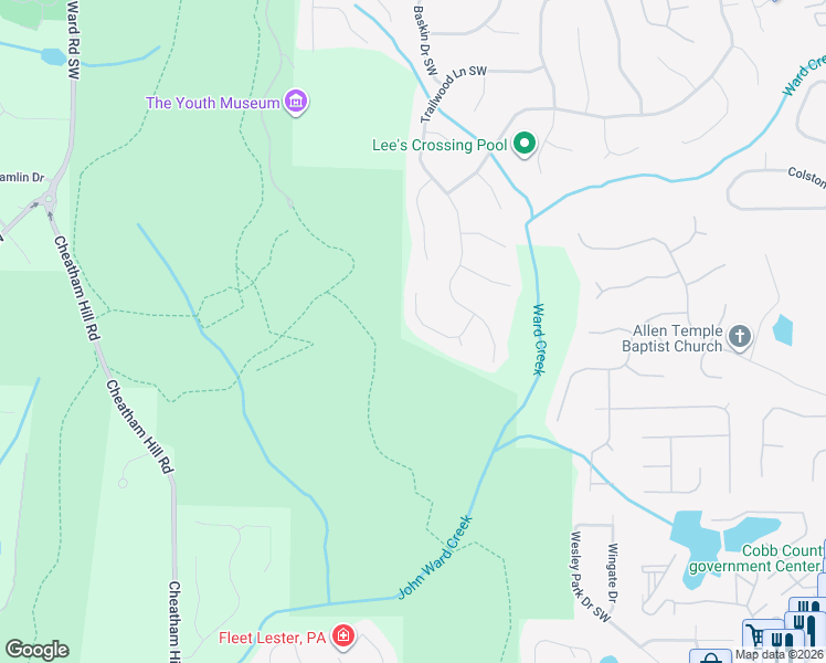 map of restaurants, bars, coffee shops, grocery stores, and more near 599 Briarmeade Drive Southwest in Marietta