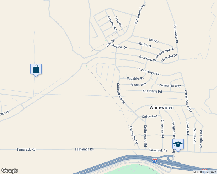 map of restaurants, bars, coffee shops, grocery stores, and more near 12813 Oakleaf Drive in Cabazon