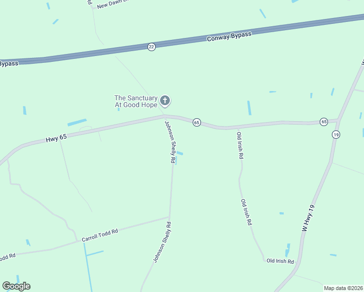 map of restaurants, bars, coffee shops, grocery stores, and more near 4968 Johnson Shelly Road in Conway