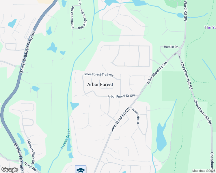 map of restaurants, bars, coffee shops, grocery stores, and more near 800 Arbor Forest Court in Marietta