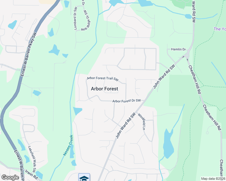 map of restaurants, bars, coffee shops, grocery stores, and more near 800 Arbor Forest Court in Marietta