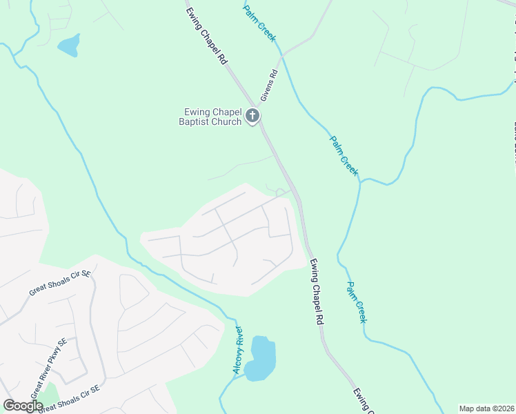 map of restaurants, bars, coffee shops, grocery stores, and more near 1770 Riverpark Drive Southeast in Dacula