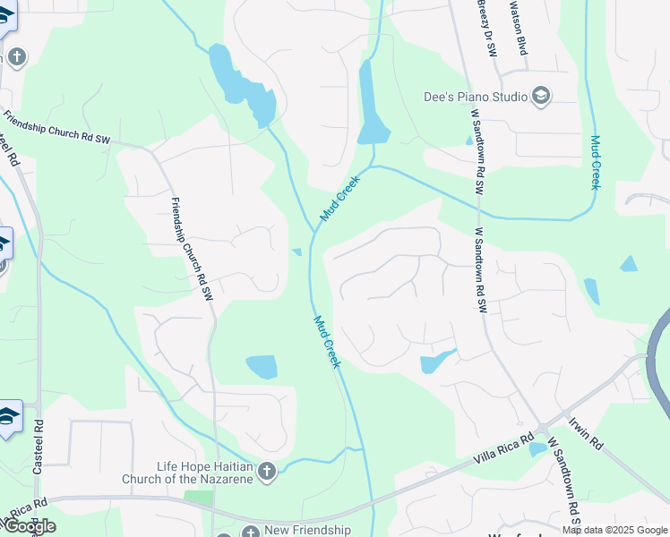 map of restaurants, bars, coffee shops, grocery stores, and more near 3141 Andora Trail Northwest in Marietta
