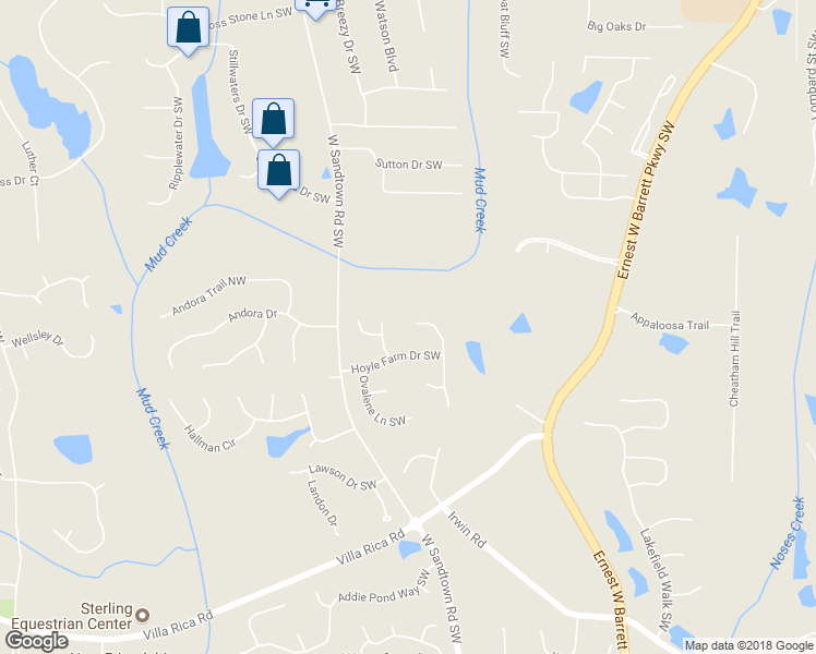 map of restaurants, bars, coffee shops, grocery stores, and more near 840 Paces Farm Trail Northwest in Marietta