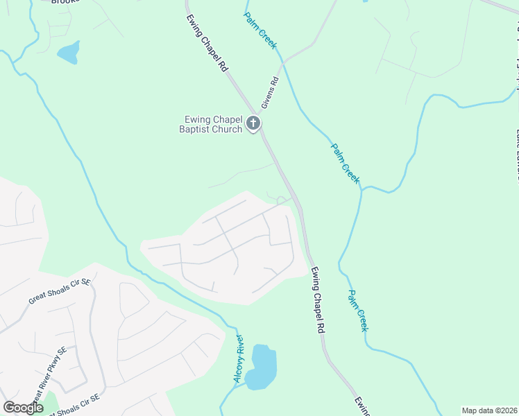 map of restaurants, bars, coffee shops, grocery stores, and more near 1770 Riverpark Drive Southeast in Dacula