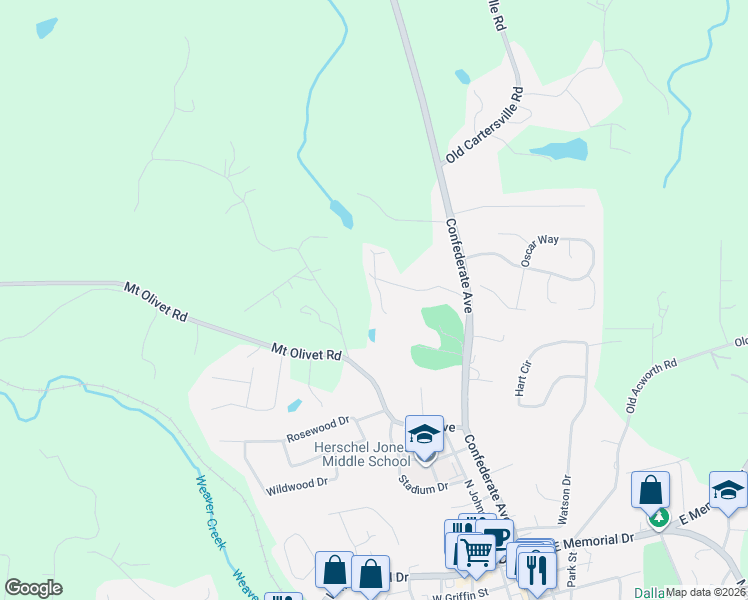 map of restaurants, bars, coffee shops, grocery stores, and more near 79 Chestnut Path in Dallas