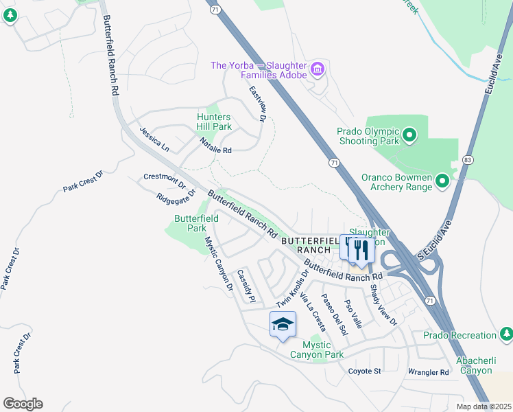 map of restaurants, bars, coffee shops, grocery stores, and more near 6229 Sunny Meadow Lane in Chino Hills