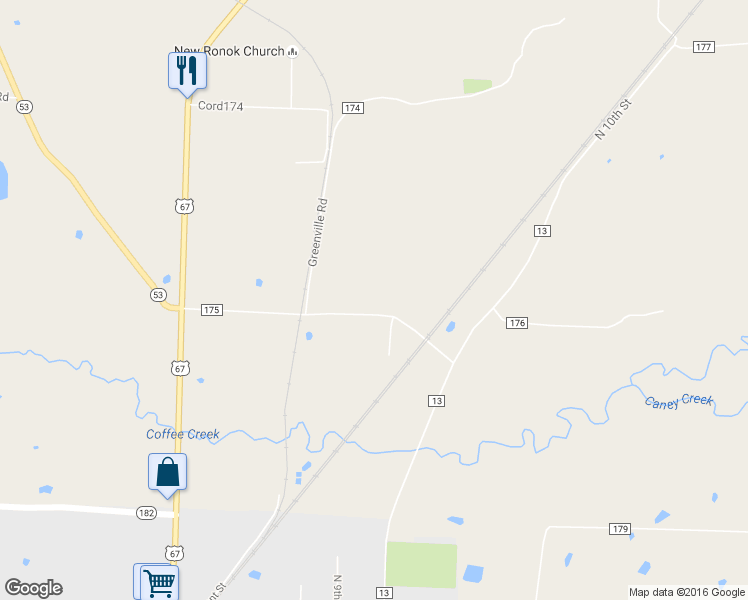 map of restaurants, bars, coffee shops, grocery stores, and more near 22 Greenville Road in Gurdon