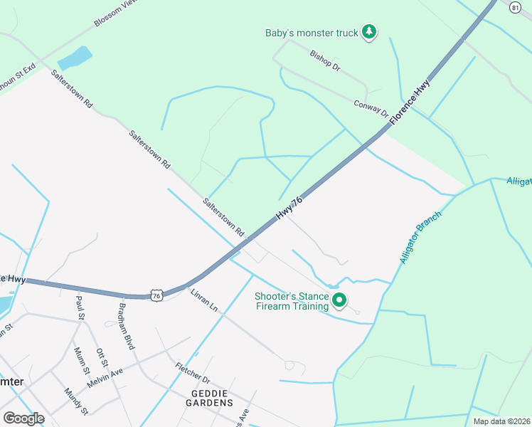 map of restaurants, bars, coffee shops, grocery stores, and more near 1855 Florence Highway in Sumter