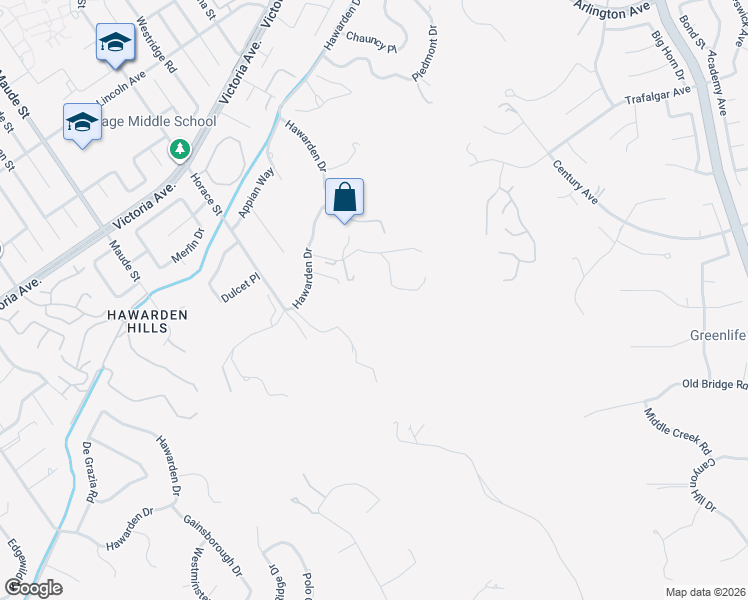 map of restaurants, bars, coffee shops, grocery stores, and more near 2440 Rolling Ridge Road in Riverside