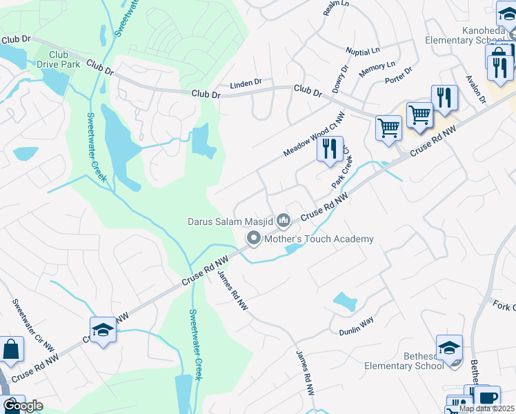 map of restaurants, bars, coffee shops, grocery stores, and more near 945 Bermuda Ct in Lawrenceville