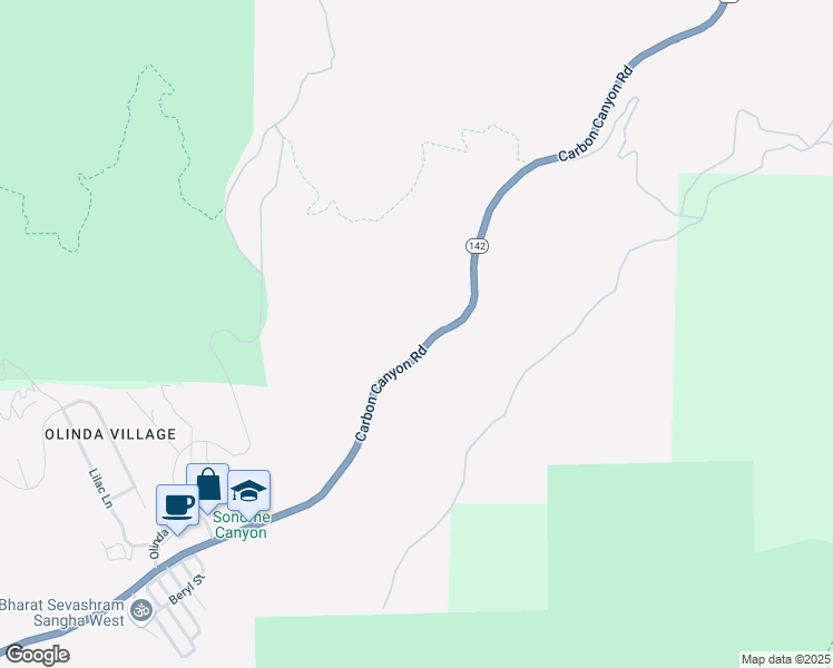 map of restaurants, bars, coffee shops, grocery stores, and more near 6102 Carbon Canyon Road in Brea