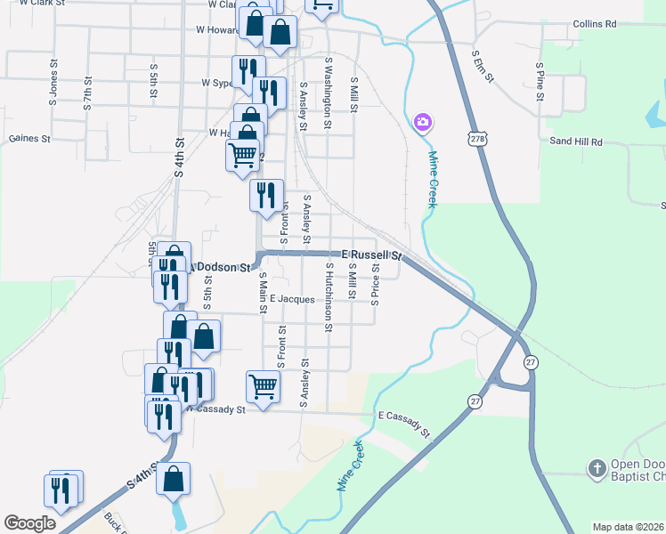 map of restaurants, bars, coffee shops, grocery stores, and more near 912 South Mill Street in Nashville