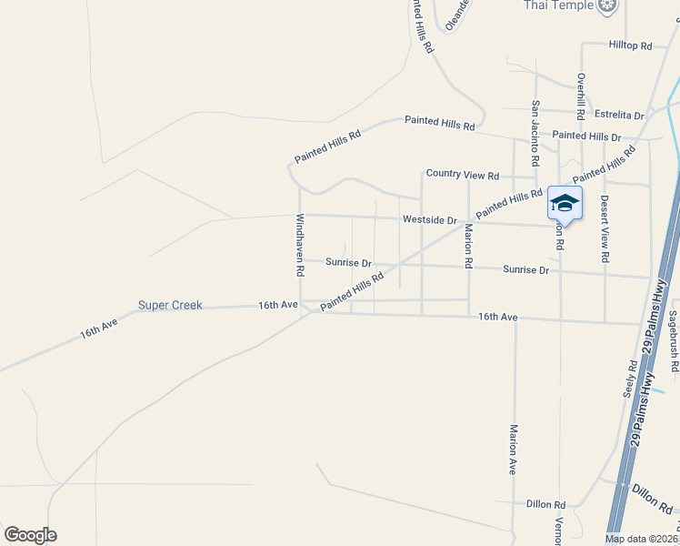 map of restaurants, bars, coffee shops, grocery stores, and more near 15815 Painted Hills Road in Whitewater