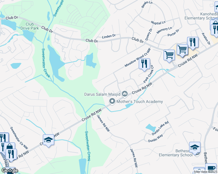 map of restaurants, bars, coffee shops, grocery stores, and more near 3227 Fescue Circle in Lawrenceville