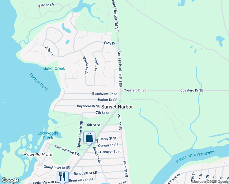 map of restaurants, bars, coffee shops, grocery stores, and more near 3531 Tarpon Ct SE in Bolivia