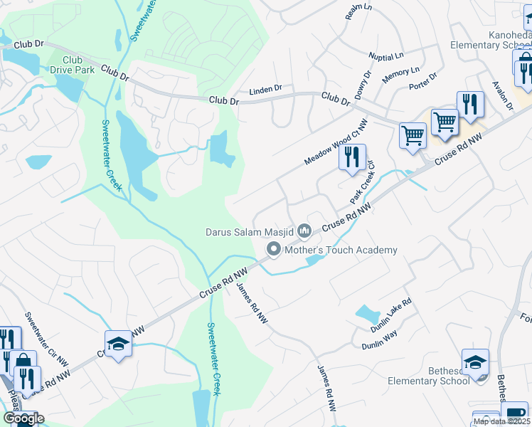 map of restaurants, bars, coffee shops, grocery stores, and more near 3227 Fescue Circle in Lawrenceville
