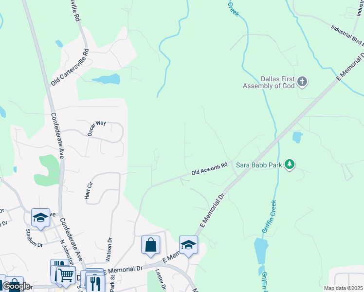 map of restaurants, bars, coffee shops, grocery stores, and more near 207 Johnny Lane in Dallas