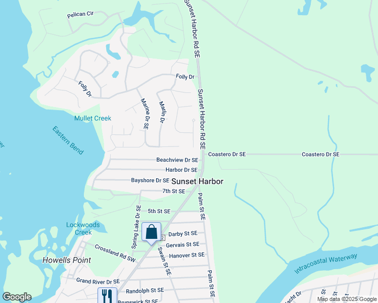 map of restaurants, bars, coffee shops, grocery stores, and more near 3531 Tarpon Ct SE in Bolivia