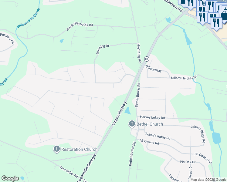 map of restaurants, bars, coffee shops, grocery stores, and more near 404 Welsh Circle in Bethlehem