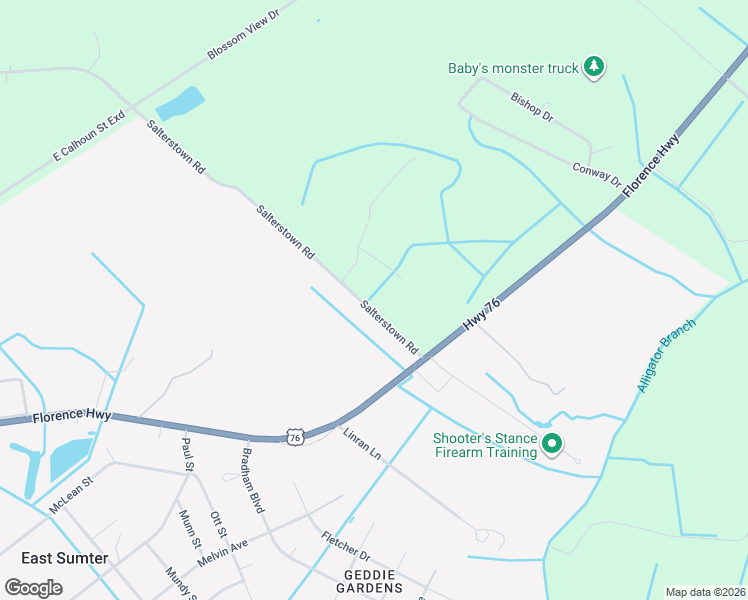 map of restaurants, bars, coffee shops, grocery stores, and more near 1895 Salterstown Road in Sumter