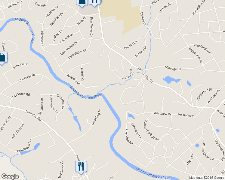 map of restaurants, bars, coffee shops, grocery stores, and more near 255 Plum Nelly Rd in Athens