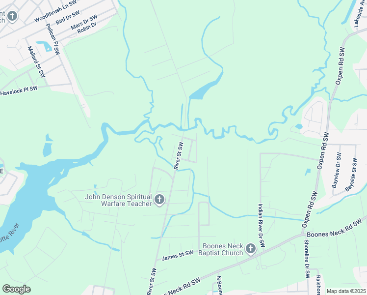 map of restaurants, bars, coffee shops, grocery stores, and more near 1972 River Street Southwest in Brunswick County