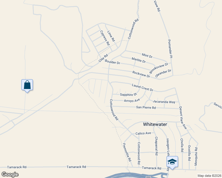 map of restaurants, bars, coffee shops, grocery stores, and more near 12793 Cottonwood Drive in Cabazon