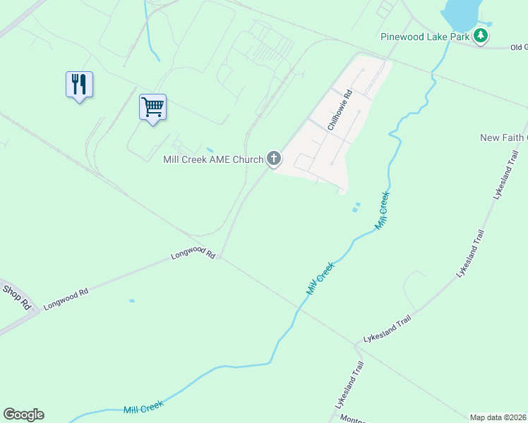 map of restaurants, bars, coffee shops, grocery stores, and more near 725 Longwood Road in Columbia