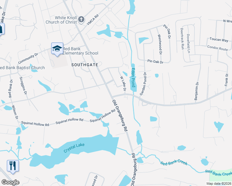 map of restaurants, bars, coffee shops, grocery stores, and more near 1035 Old Orangeburg Road in Lexington