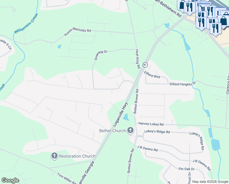 map of restaurants, bars, coffee shops, grocery stores, and more near 404 Welsh Circle in Bethlehem