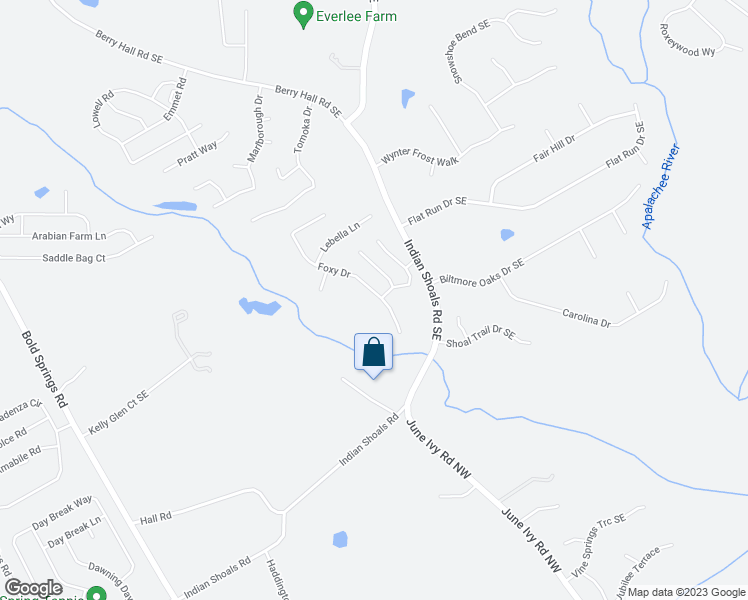 map of restaurants, bars, coffee shops, grocery stores, and more near 2491 Foxy Drive in Bethlehem