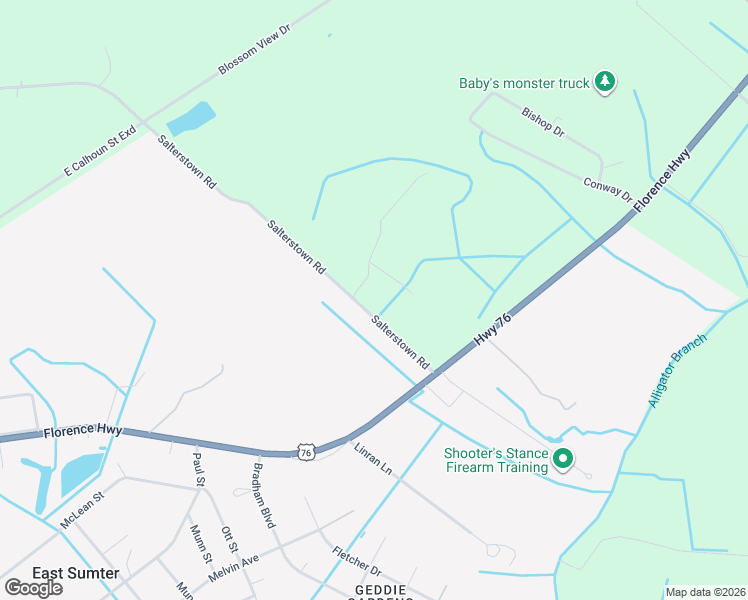 map of restaurants, bars, coffee shops, grocery stores, and more near 1895 Salterstown Road in Sumter