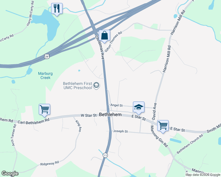map of restaurants, bars, coffee shops, grocery stores, and more near 730 Manger Avenue East in Bethlehem