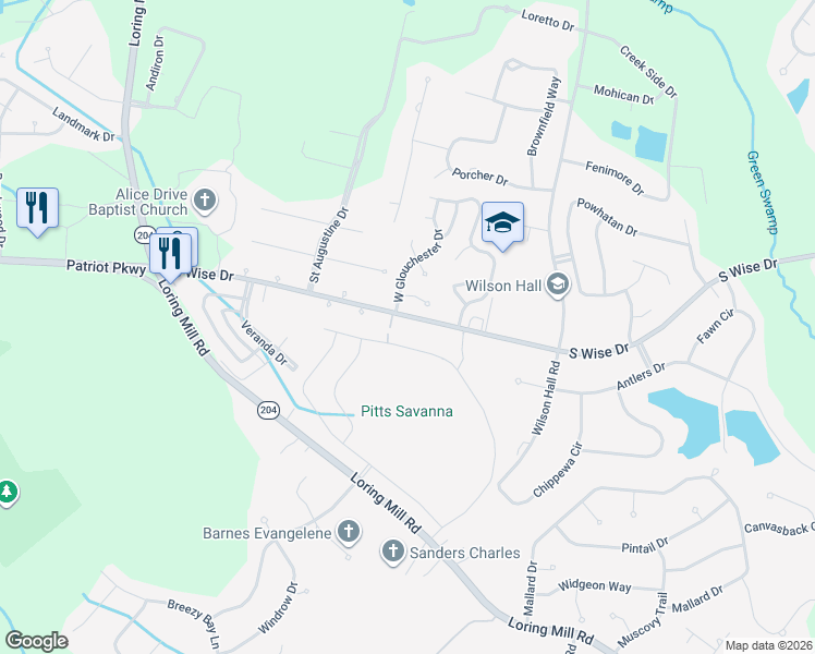 map of restaurants, bars, coffee shops, grocery stores, and more near 2930 S Wise Dr in Sumter
