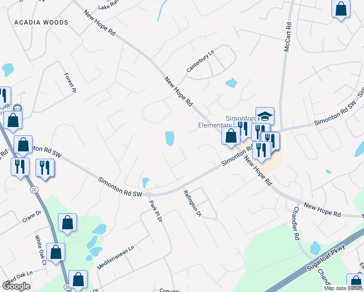 map of restaurants, bars, coffee shops, grocery stores, and more near 821 Ethereow Court in Lawrenceville
