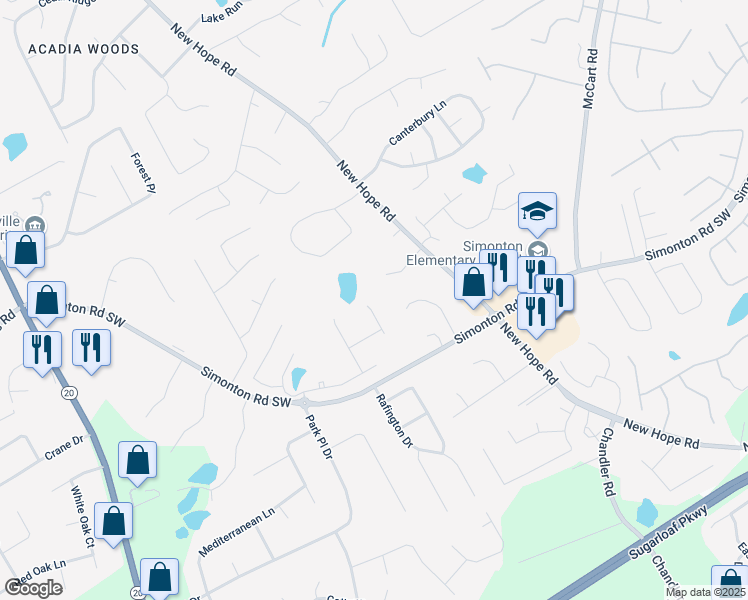 map of restaurants, bars, coffee shops, grocery stores, and more near 821 Ethereow Court in Lawrenceville