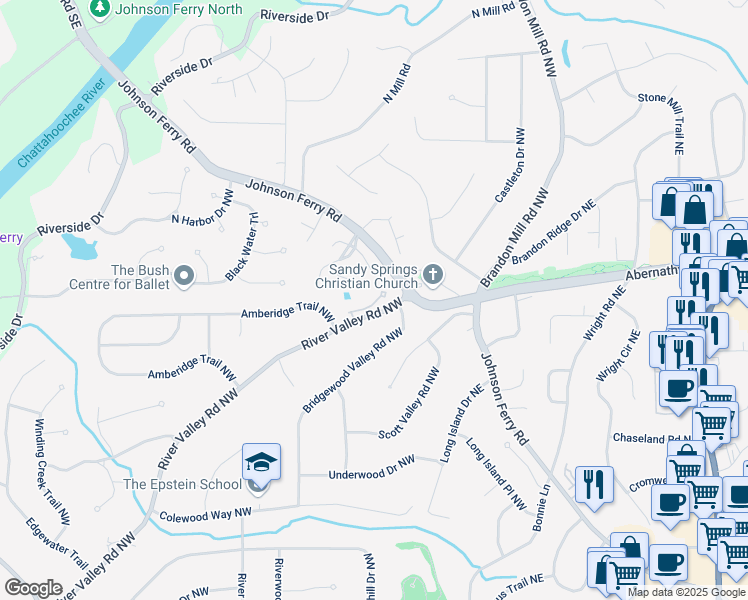 map of restaurants, bars, coffee shops, grocery stores, and more near in Atlanta
