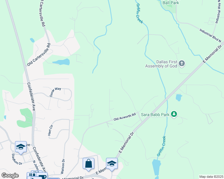 map of restaurants, bars, coffee shops, grocery stores, and more near 312 Johnny Lane in Dallas