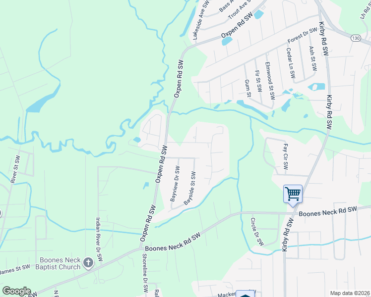 map of restaurants, bars, coffee shops, grocery stores, and more near 2375 Captains Wheel Avenue Southwest in Brunswick County